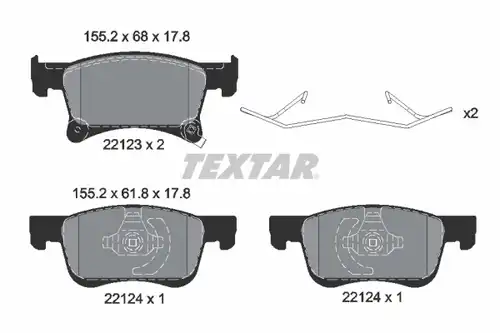 накладки TEXTAR 2212301