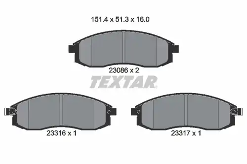 накладки TEXTAR 2308602