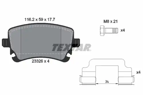 накладки TEXTAR 2332607