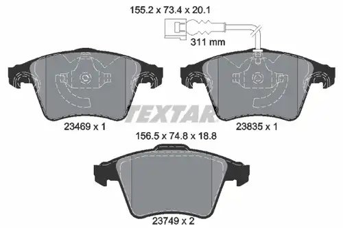 накладки TEXTAR 2346901