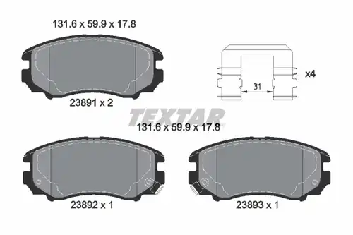 накладки TEXTAR 2389105