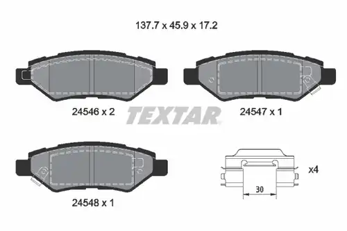 накладки TEXTAR 2454601