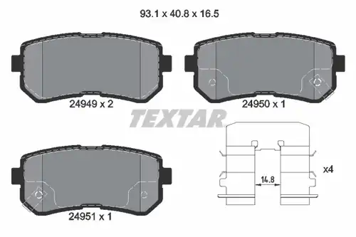 накладки TEXTAR 2494901