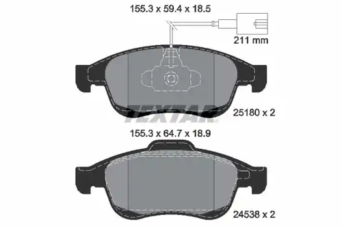 накладки TEXTAR 2518001