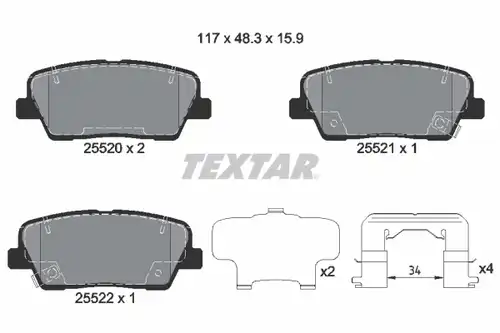 накладки TEXTAR 2552003