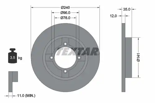 спирачен диск TEXTAR 92029300