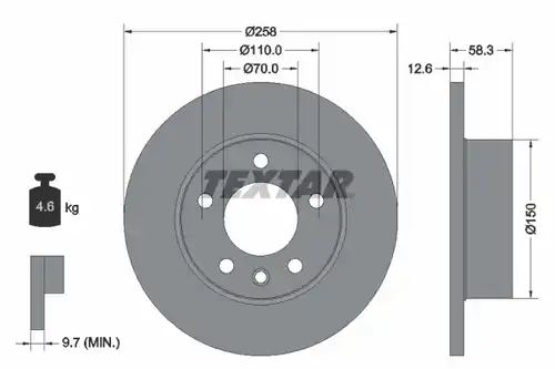 спирачен диск TEXTAR 92038000
