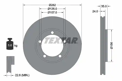 спирачен диск TEXTAR 92039600