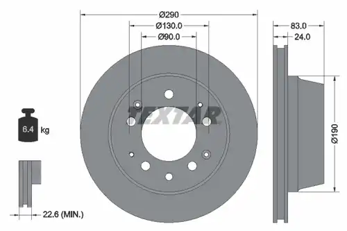 спирачен диск TEXTAR 92039700