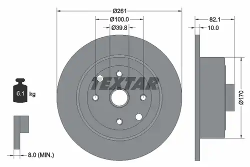 спирачен диск TEXTAR 92042000