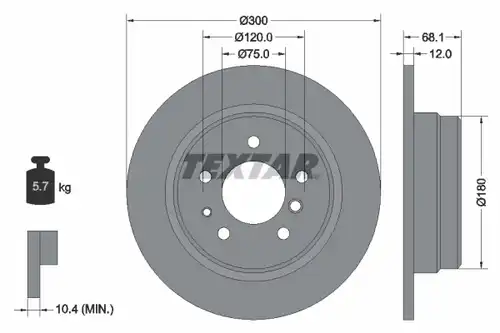 спирачен диск TEXTAR 92042500