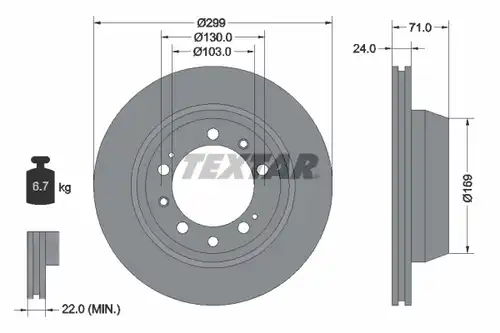 спирачен диск TEXTAR 92043300