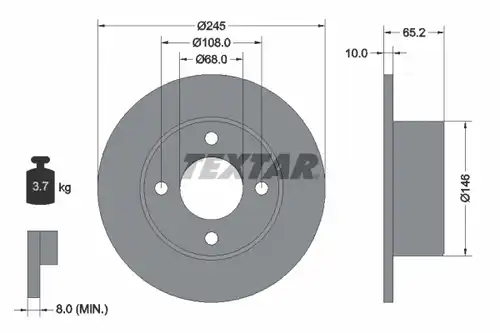 спирачен диск TEXTAR 92054300