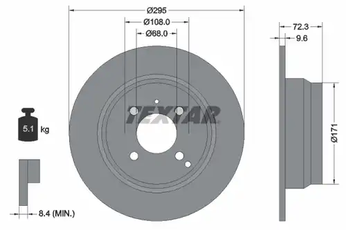 спирачен диск TEXTAR 92058700