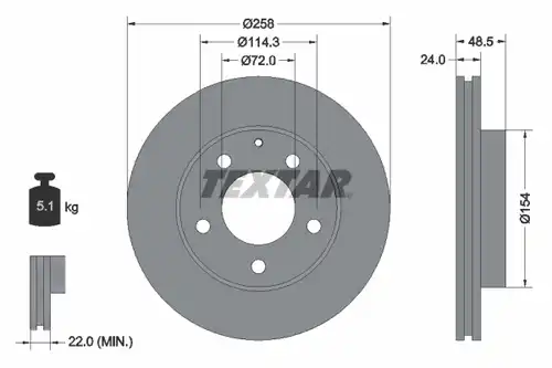 спирачен диск TEXTAR 92062000