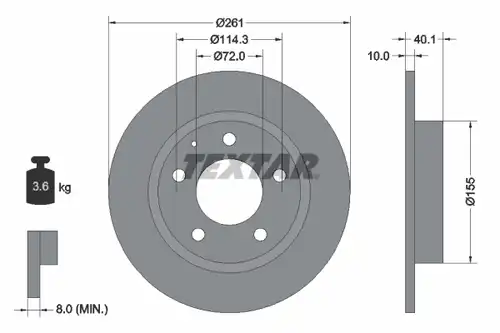 спирачен диск TEXTAR 92062100