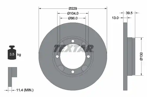 спирачен диск TEXTAR 92062500