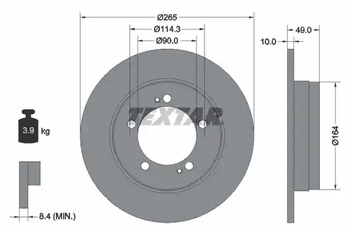 спирачен диск TEXTAR 92063100