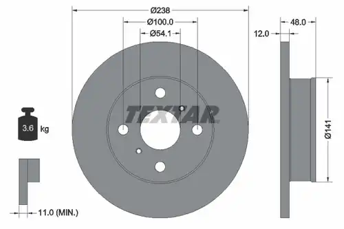 спирачен диск TEXTAR 92065500