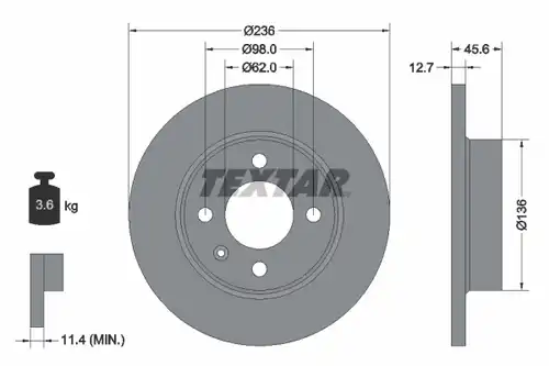 спирачен диск TEXTAR 92065700