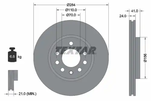 спирачен диск TEXTAR 92066200
