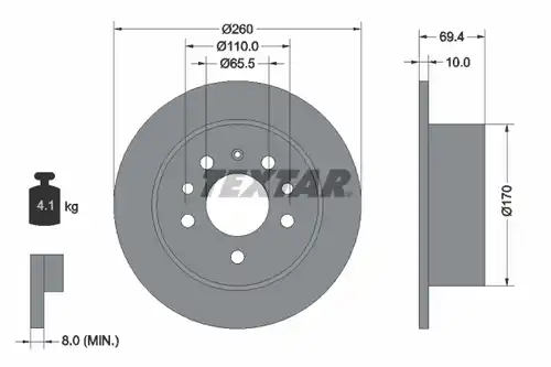 спирачен диск TEXTAR 92068800