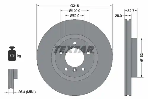 спирачен диск TEXTAR 92071103