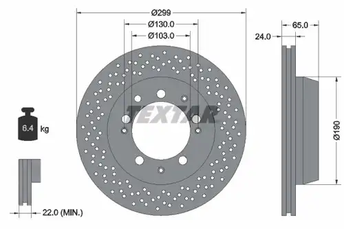 спирачен диск TEXTAR 92076200
