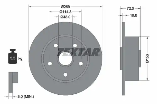 спирачен диск TEXTAR 92078900