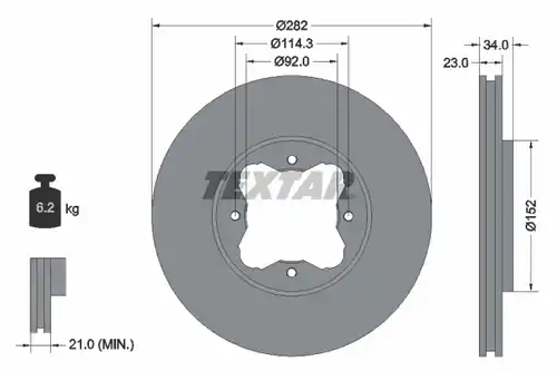 спирачен диск TEXTAR 92081600