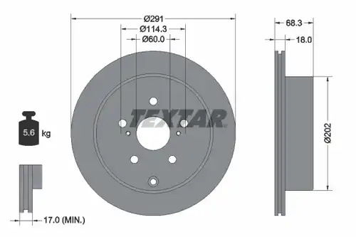 спирачен диск TEXTAR 92082600