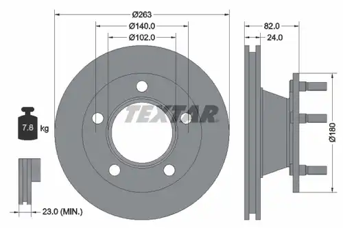 спирачен диск TEXTAR 92087300
