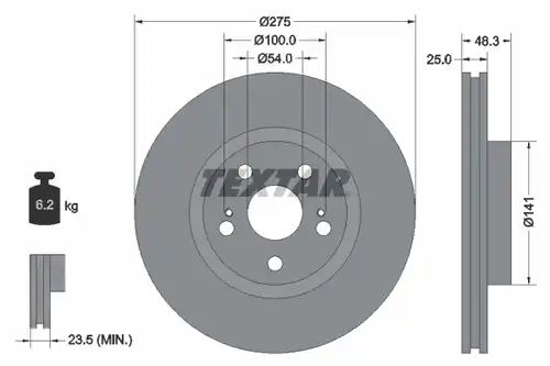 спирачен диск TEXTAR 92090600