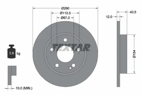 спирачен диск TEXTAR 92091203
