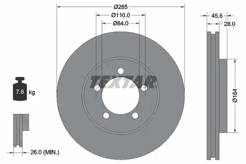 спирачен диск TEXTAR 92093400
