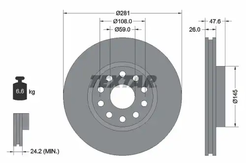 спирачен диск TEXTAR 92093900