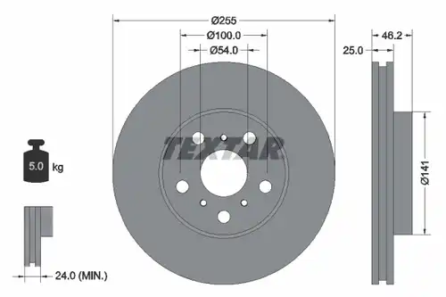 спирачен диск TEXTAR 92094400