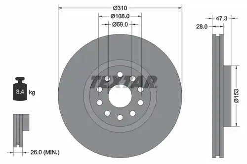 спирачен диск TEXTAR 92097500
