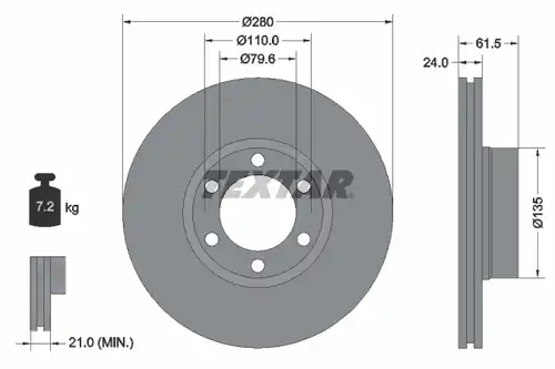 спирачен диск TEXTAR 92097703