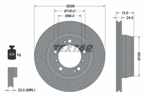 спирачен диск TEXTAR 92100107