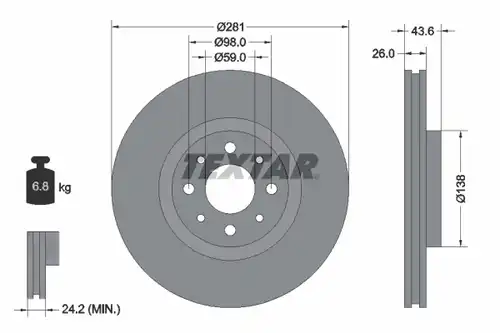 спирачен диск TEXTAR 92107703