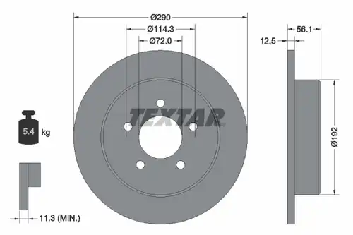 спирачен диск TEXTAR 92108400