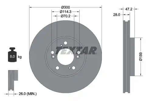 спирачен диск TEXTAR 92110200