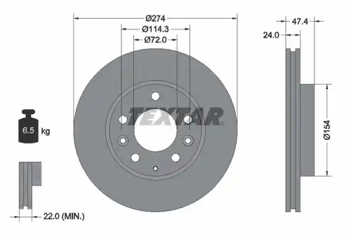 спирачен диск TEXTAR 92110400