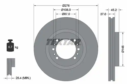 спирачен диск TEXTAR 92112800