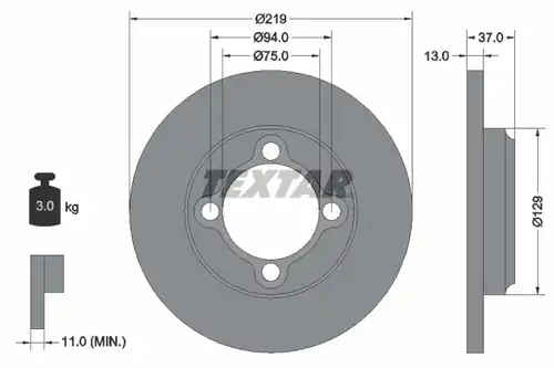 спирачен диск TEXTAR 92116900