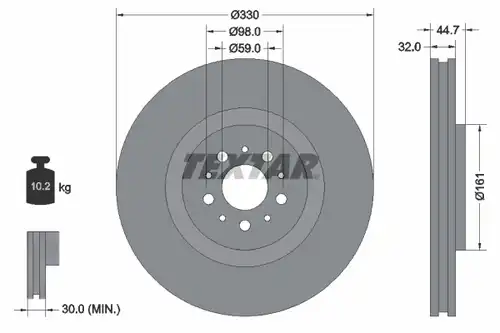 спирачен диск TEXTAR 92119600