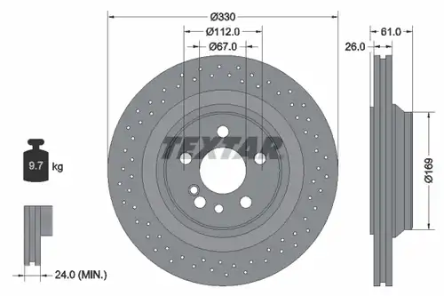 спирачен диск TEXTAR 92124300
