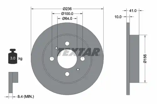 спирачен диск TEXTAR 92128600