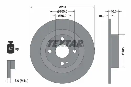 спирачен диск TEXTAR 92130200